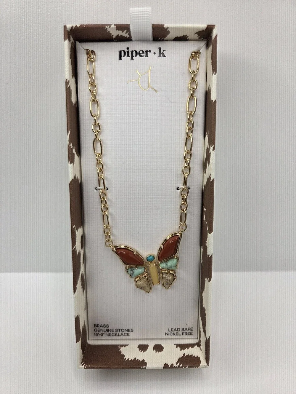 🤎▪️Piper k ▪️Brass Genuine  Butterfly Pendant 16 In Beautiful Necklace